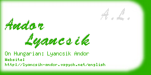 andor lyancsik business card